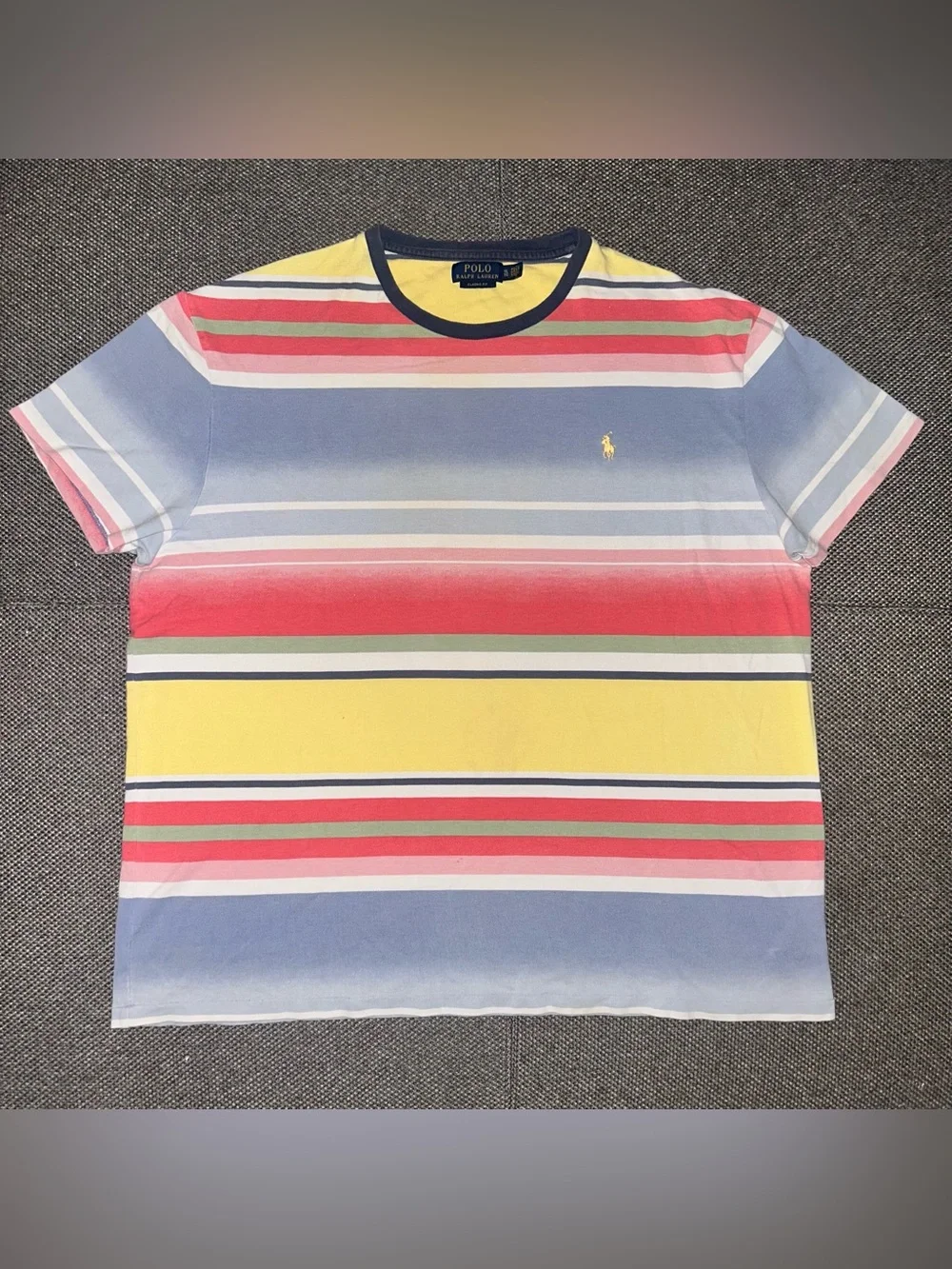 Rare Polo Ralph Lauren Men’s Multicolor Striped Tee & Shorts Set
